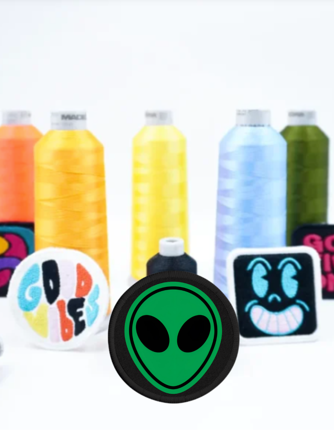 Neon Alien Embroidered Patch
