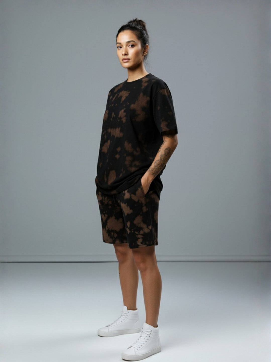 Brown Black Tie-Dye Co-ord Set