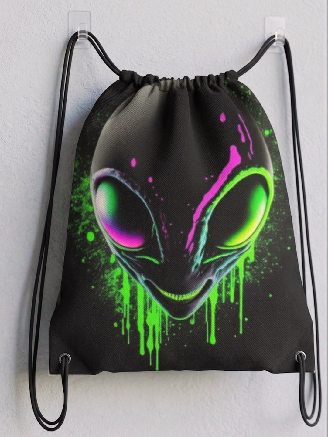 Acid Alien- Neon Drawstring Bag