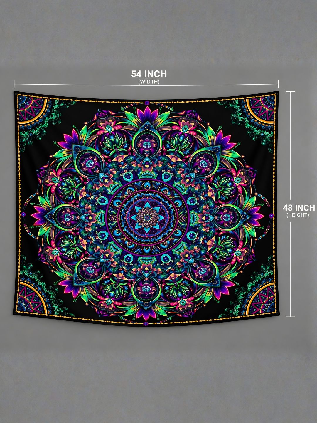Galaxy Mandala Wall Tapestry – Trippy Psychedelic Boho Wall Art