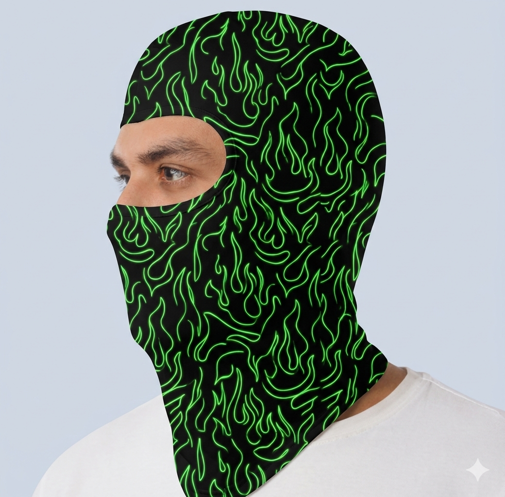 Neon Flame Balaclava Mask
