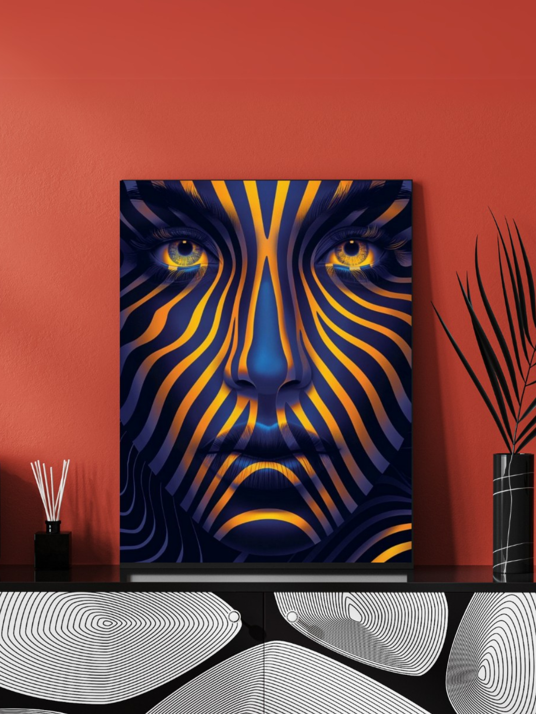 Hypnotic Veil Framed Canvas Art