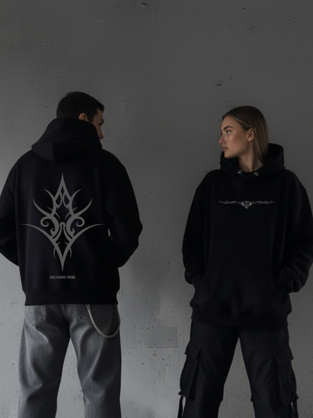 Nocturne Tribe Glow in Dark Hoodie – Heavyweight Drop Fit