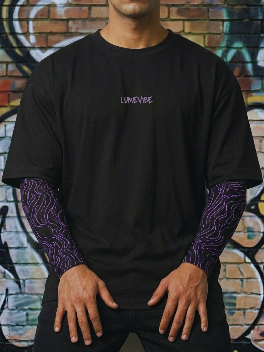 Purple Flame Arm Sleeves -Set of 2