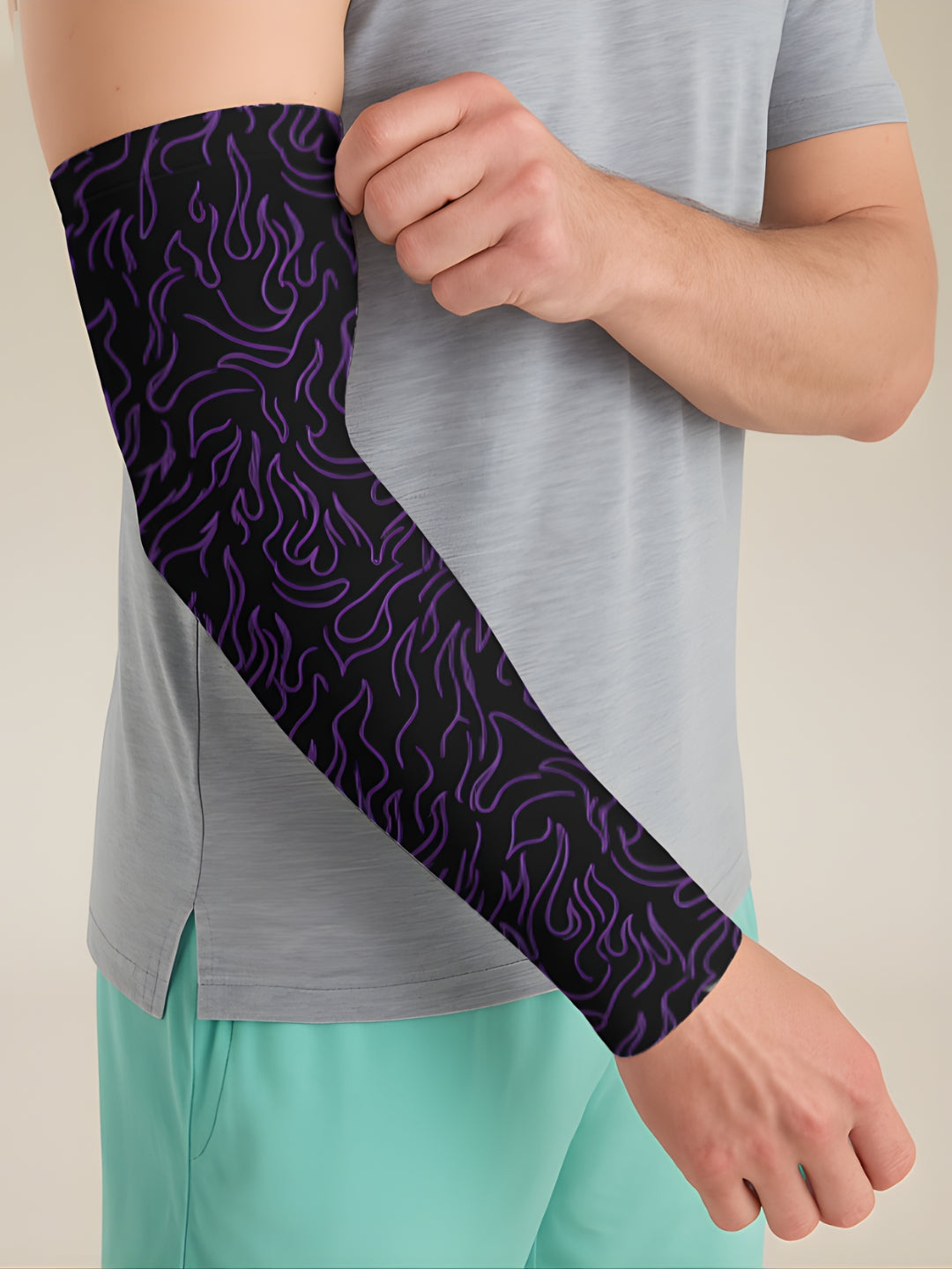 Purple Flame Arm Sleeves -Set of 2