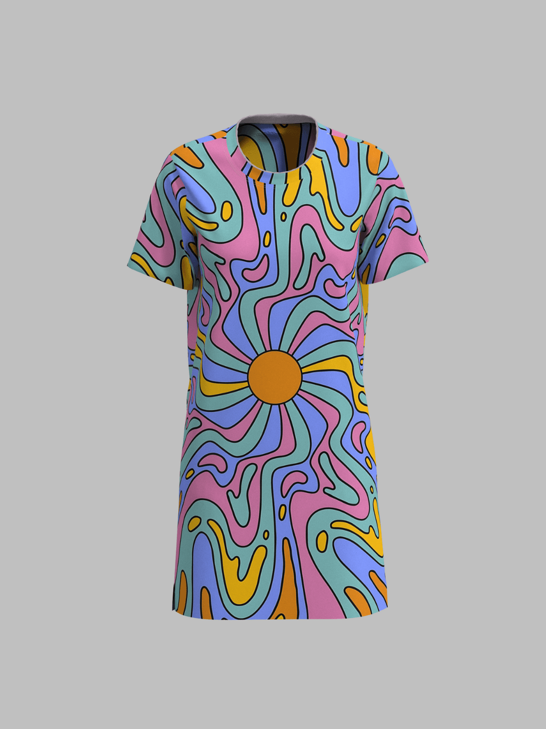 Retro Wave T-Shirt Dress