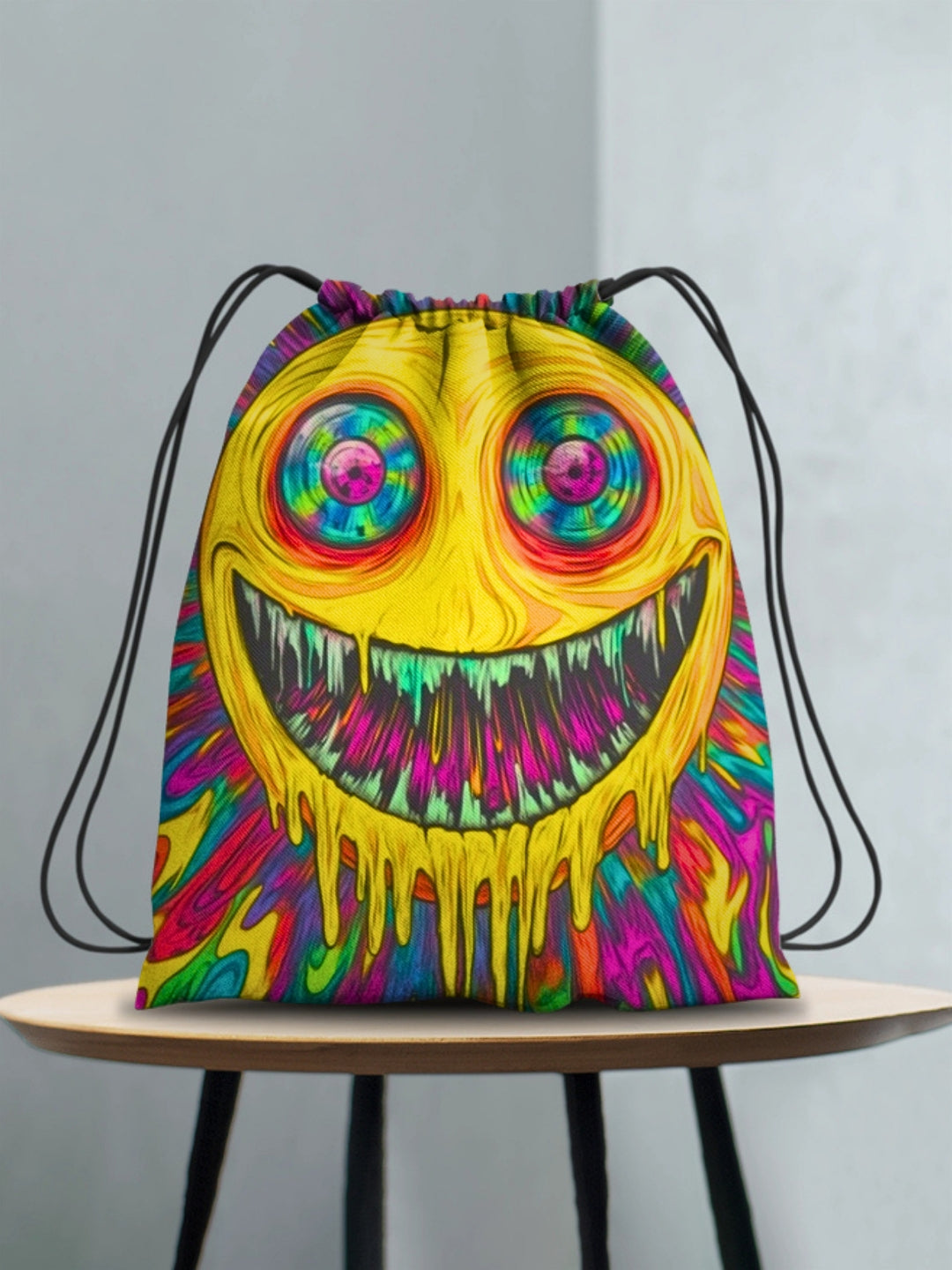 Dual-Smiley Drawstring Backpack
