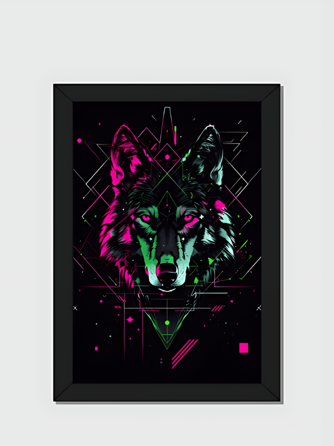 Neon Wolf Framed Art