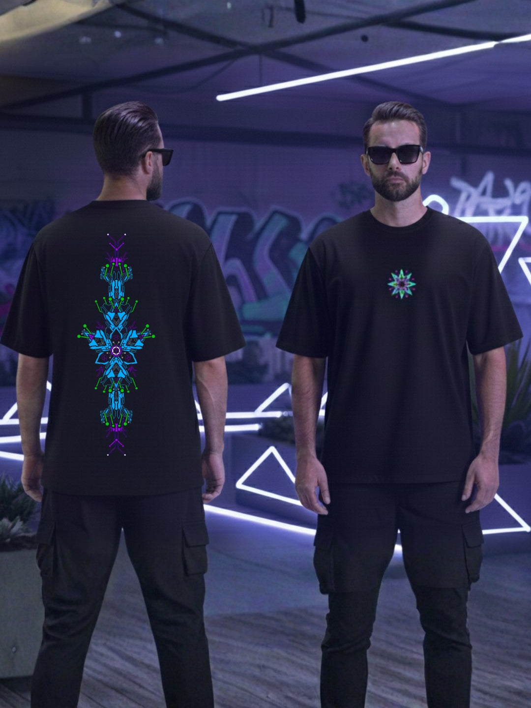 Geometric Glow Oversized T-Shirt