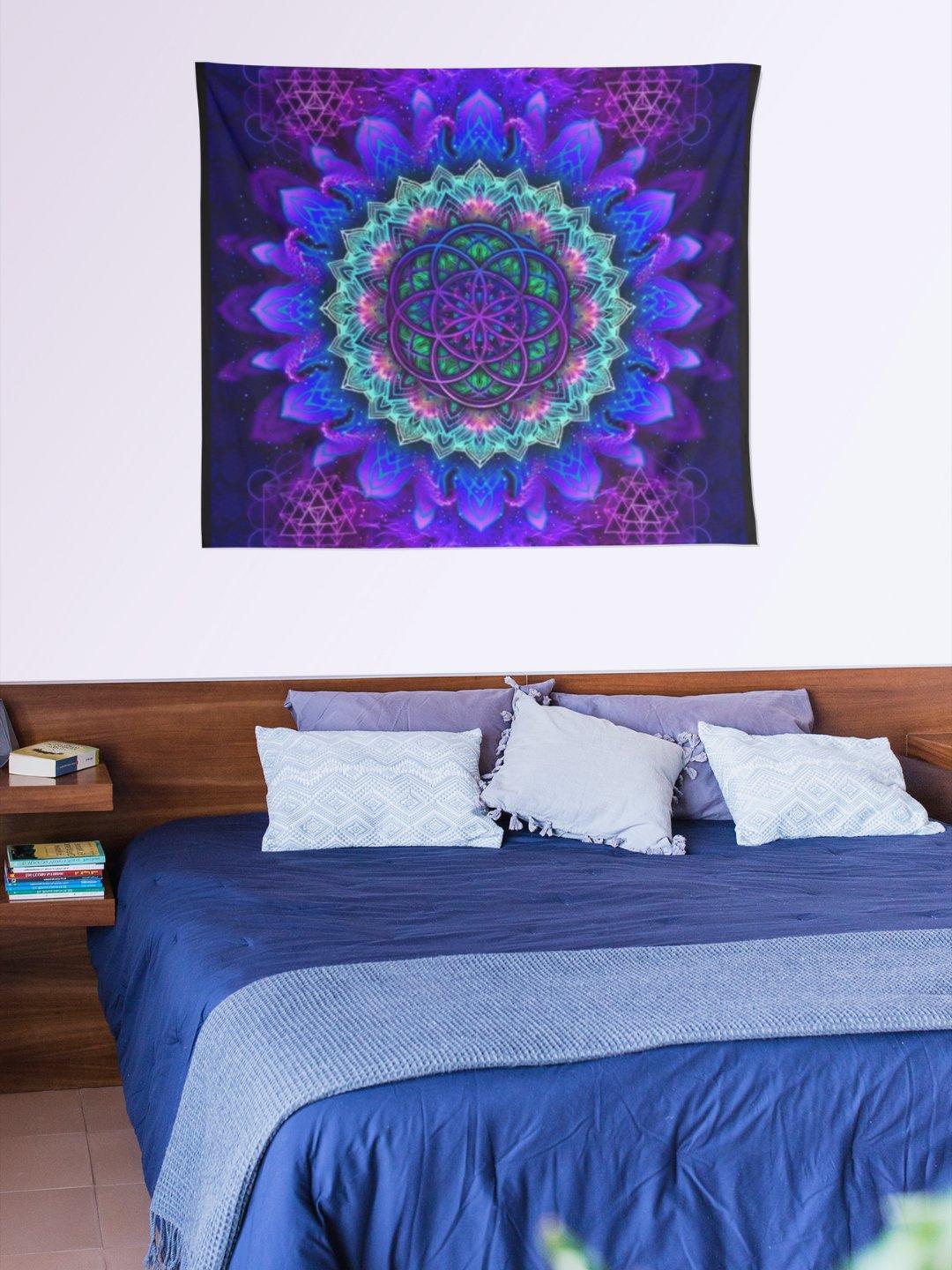 Cosmic Bloom Mandala Tapestry - Lume vibe