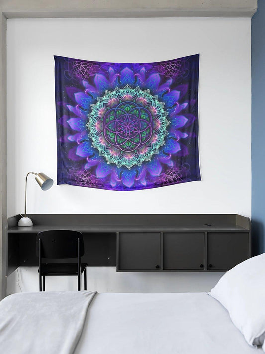 Cosmic Bloom Mandala Tapestry - Lume vibe
