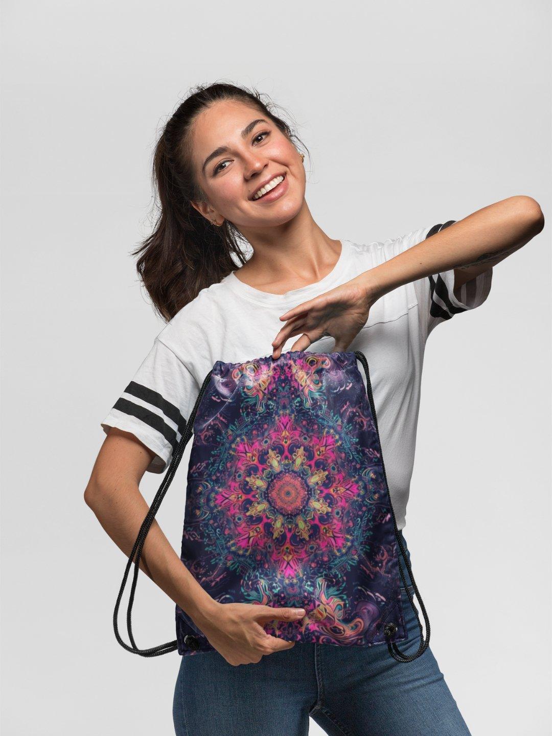 Cosmic Mandala Drawstring Bag - Unisex - Lume vibe