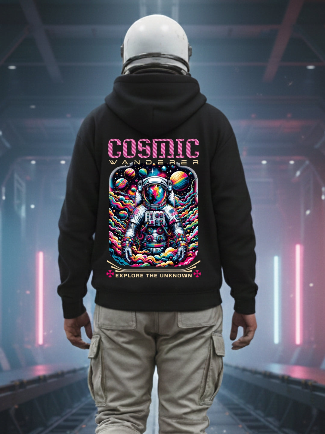 Cosmic Wonder: UV Glow Hoodie