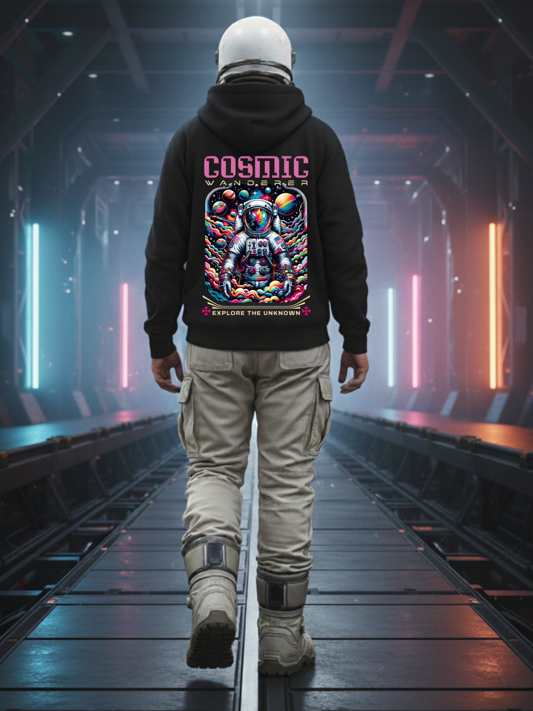 Cosmic Wonder: UV Glow Hoodie