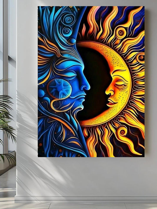 Fusion of Sun and Moon - Framed Canvas Art - Lume vibe