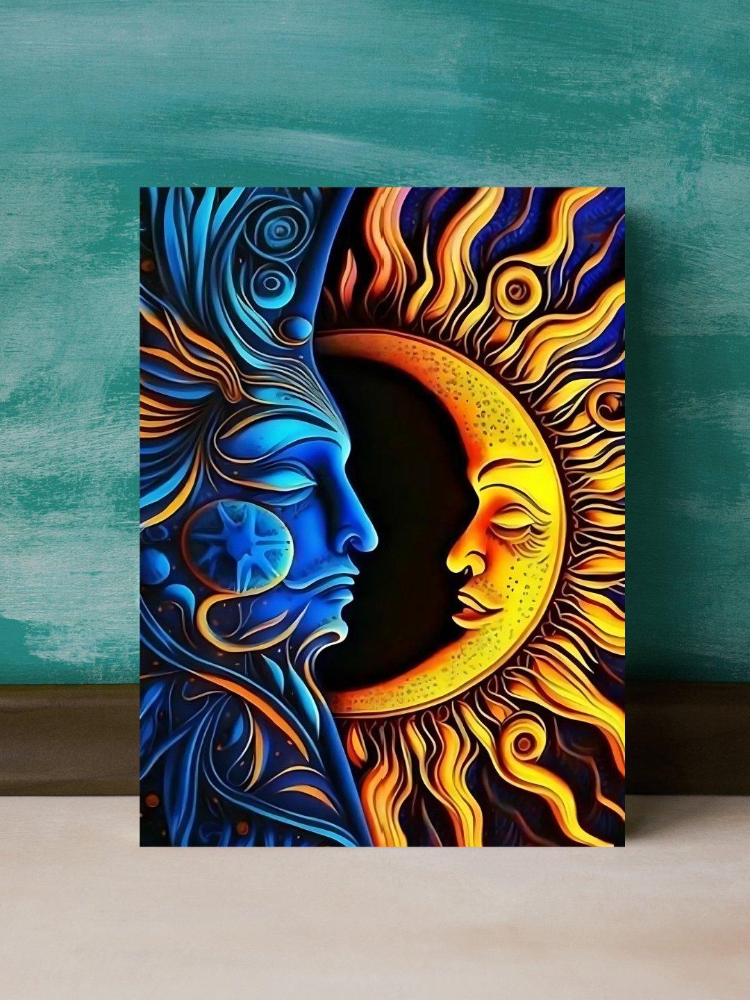 Fusion of Sun and Moon - Framed Canvas Art - Lume vibe