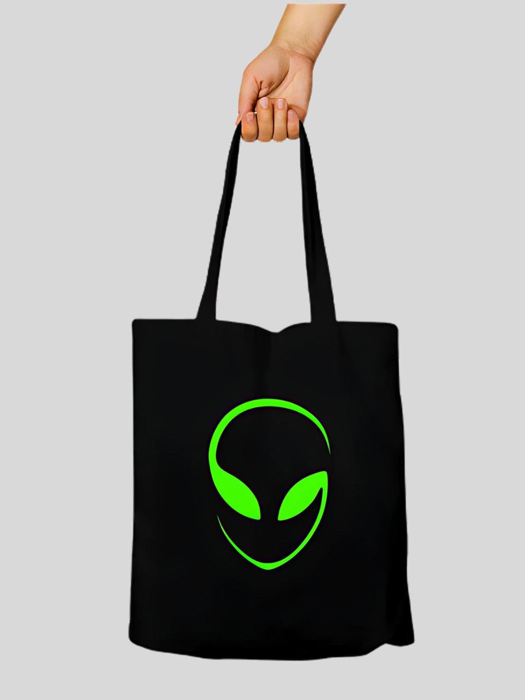 Green Alien Zipper Tote Bag - Lume vibe