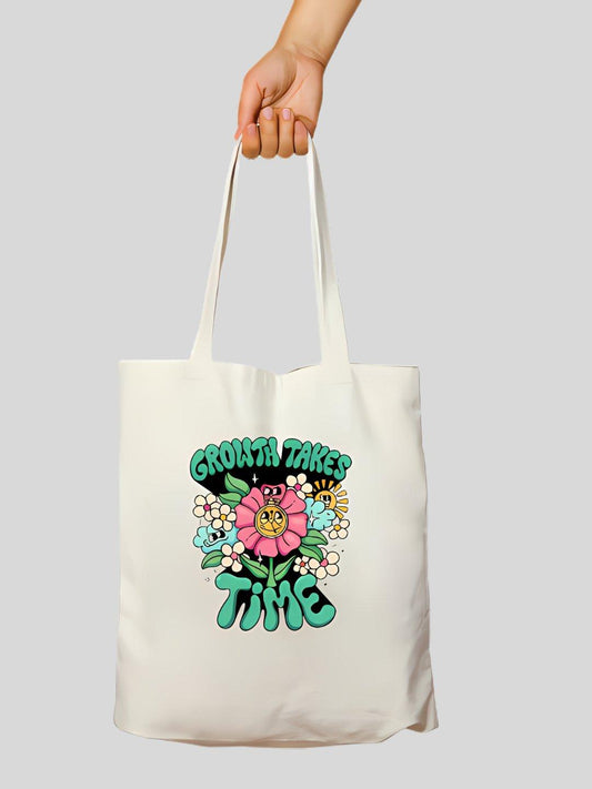 Growth Takes Time Unisex Zipper Tote Bag - Lume vibe
