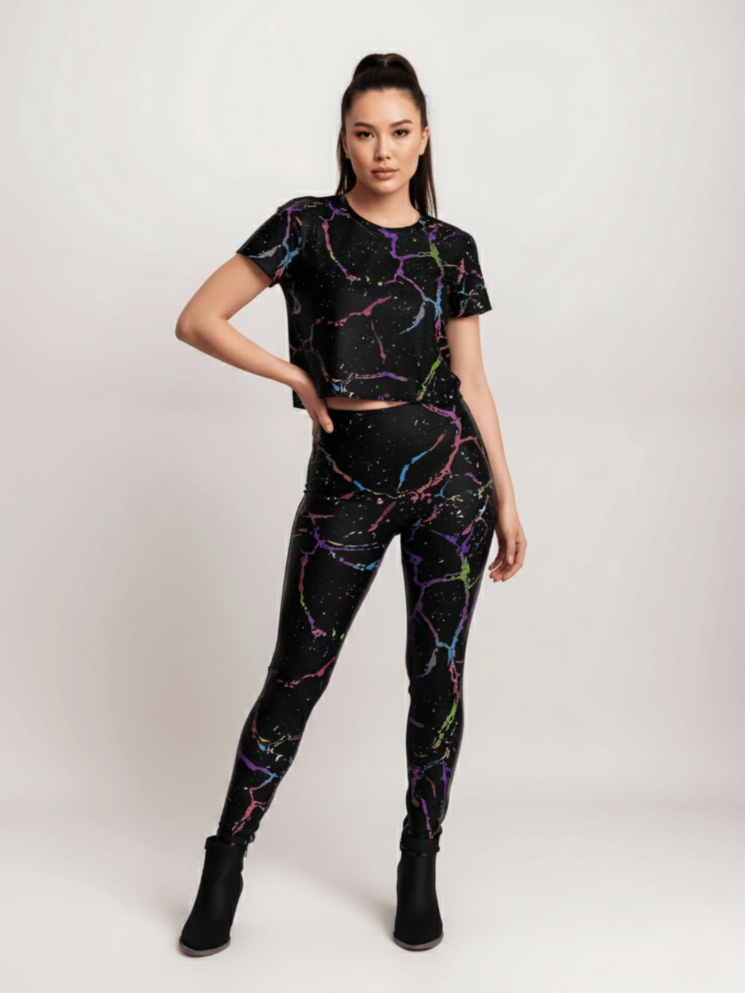 NeonNight Leggings & CropTop Set