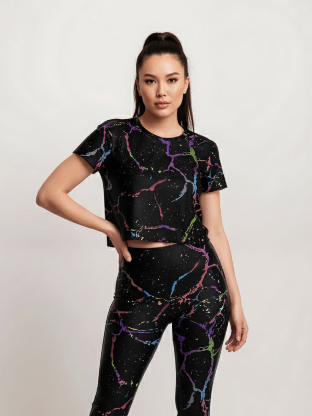 NeonNight Leggings & CropTop Set