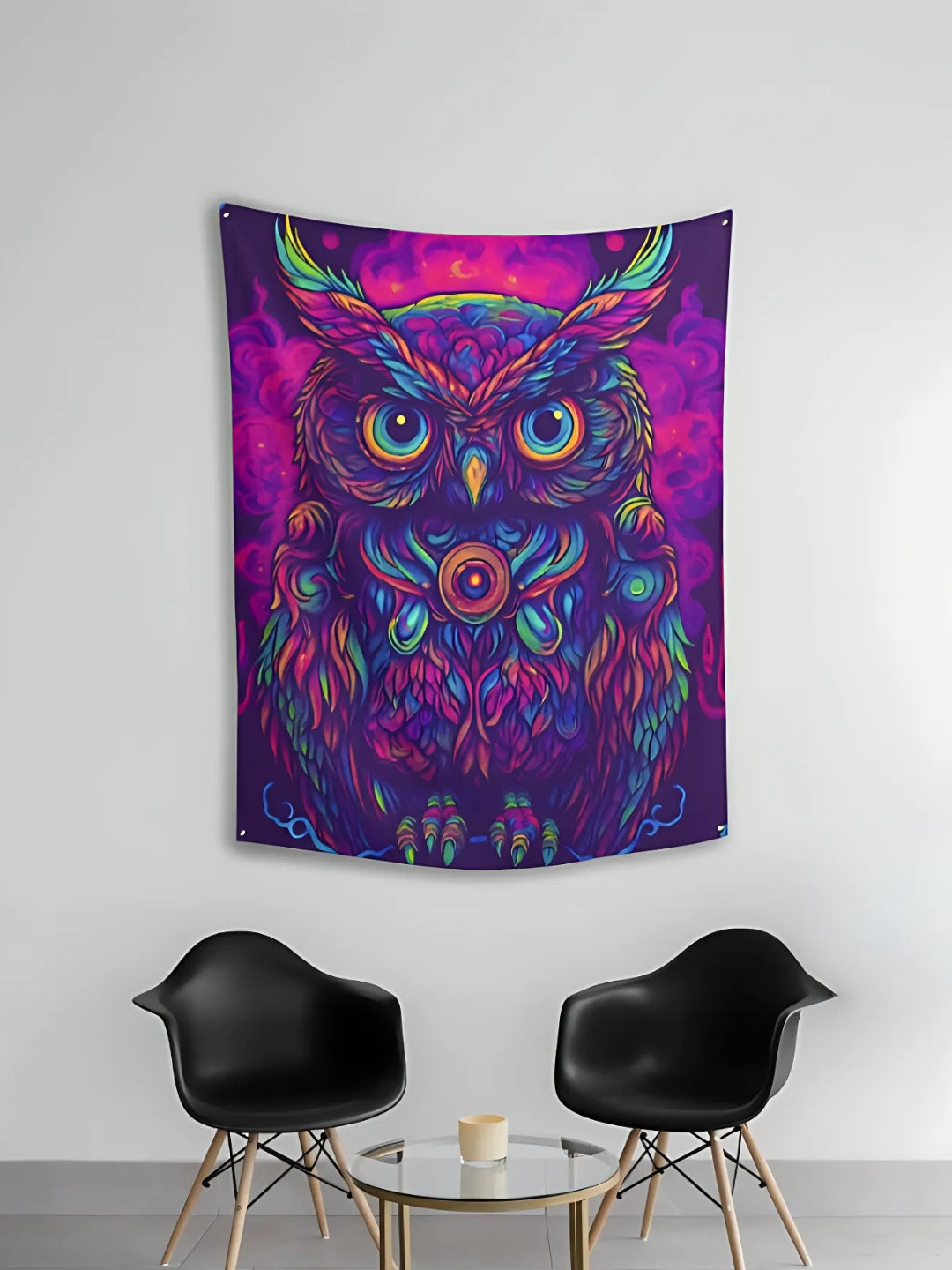 Luminous Owl Tapestry