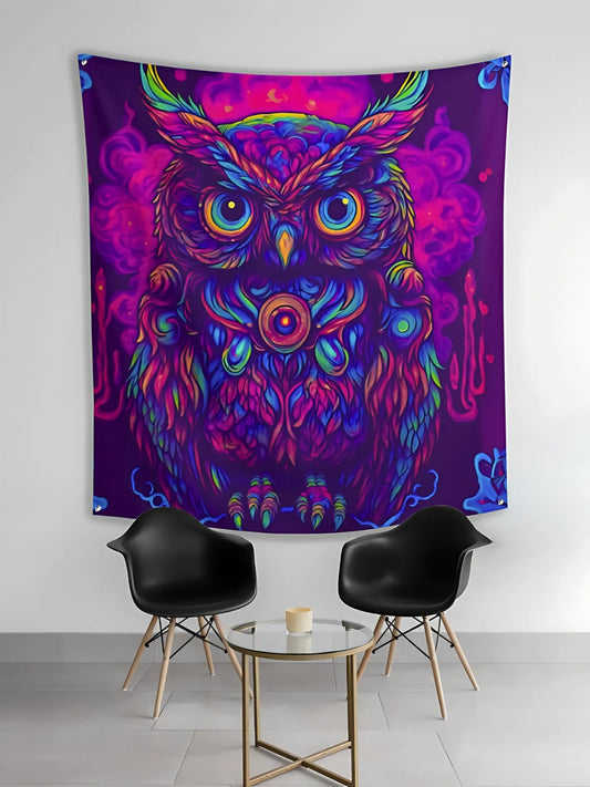 Luminous Owl Tapestry