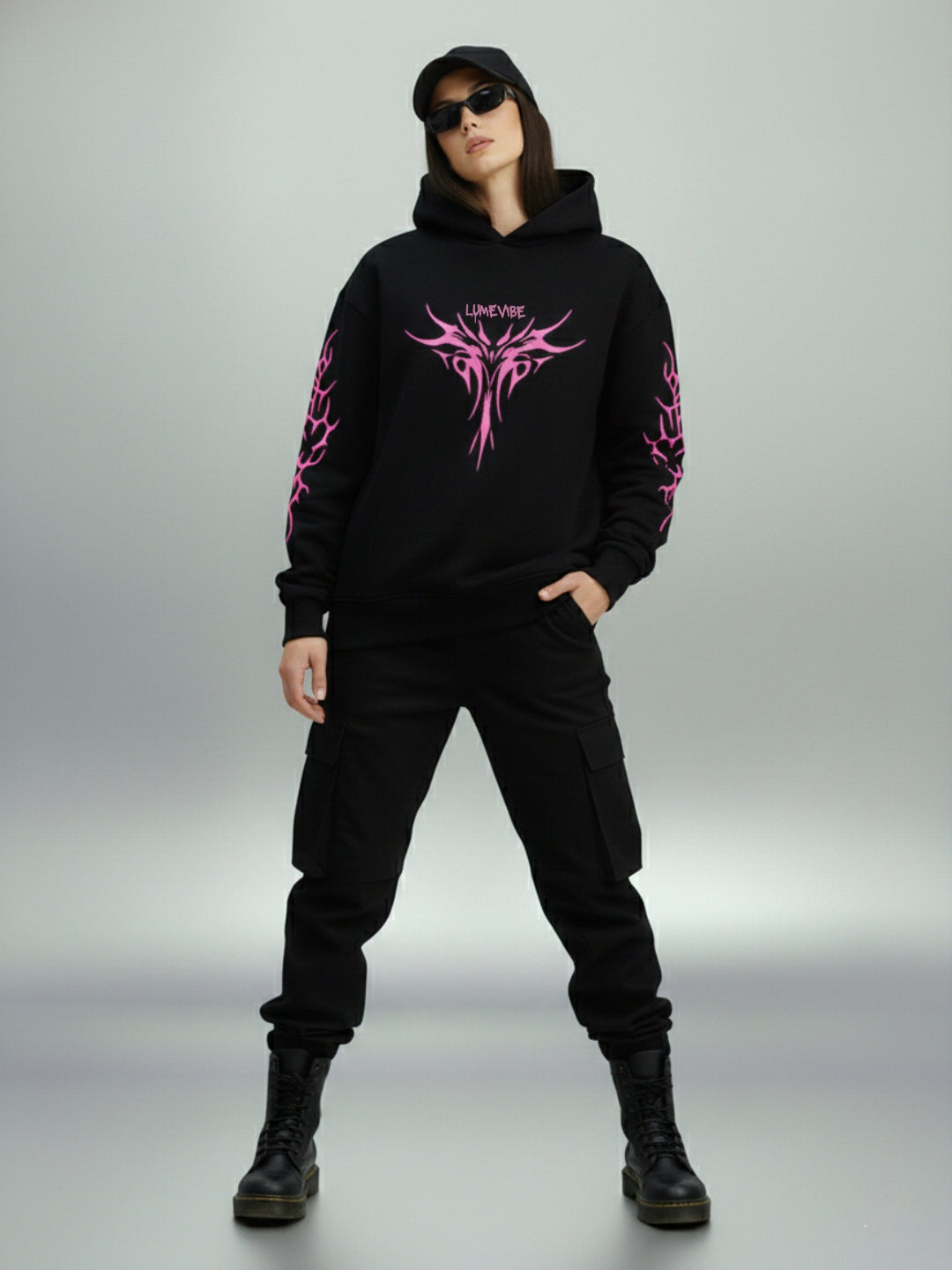 Pink Tribal Flame Hoodie