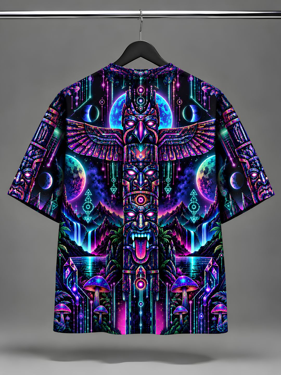 Purple Totem Frequency Oversized T-Shirt