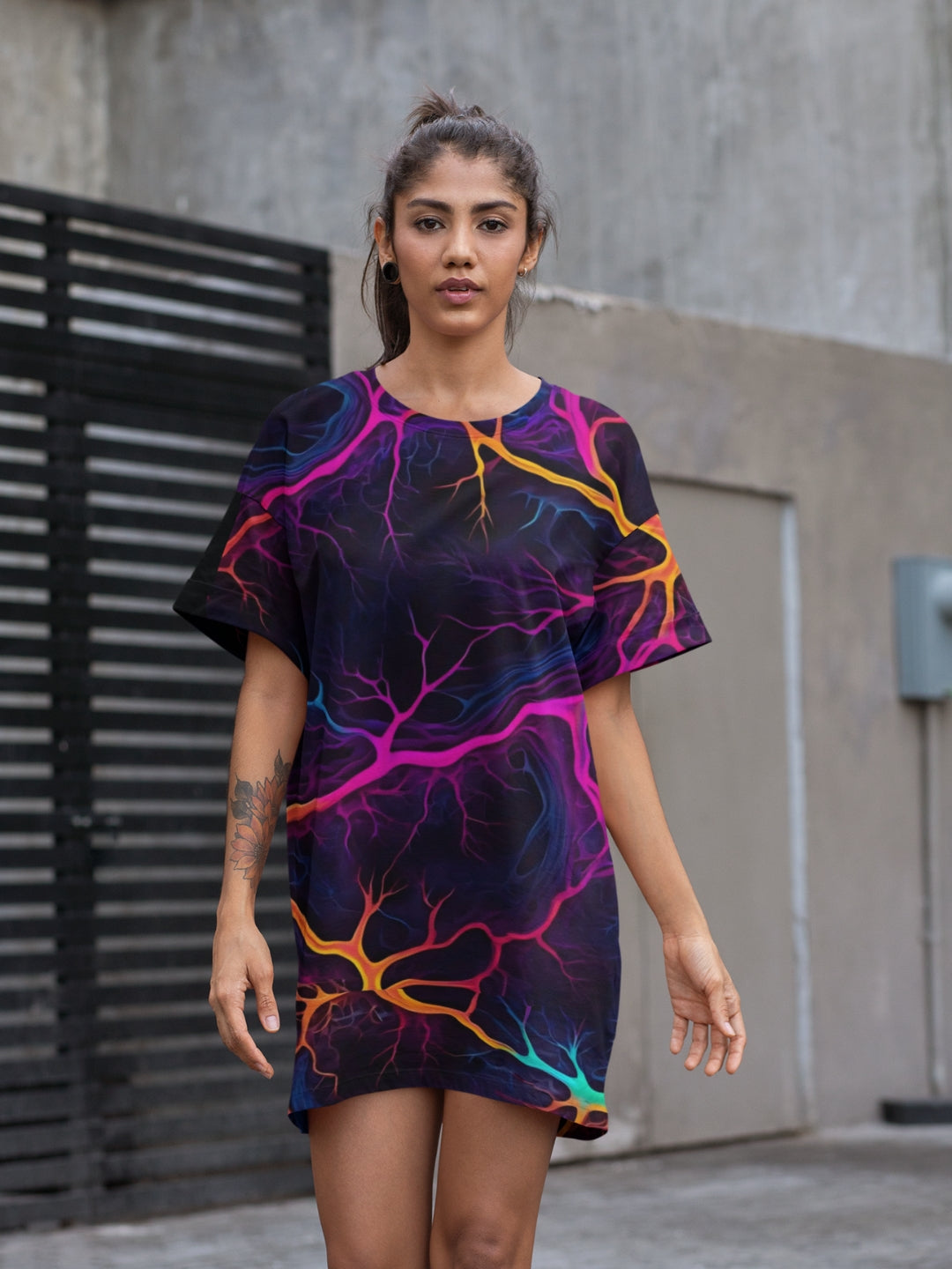 Neural Spark T-Shirt Dress