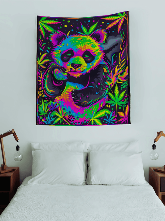 Neon Panda Tapestry