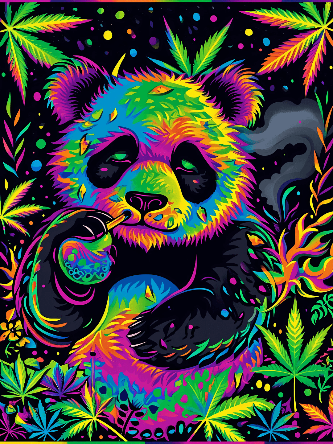 Neon Panda Tapestry