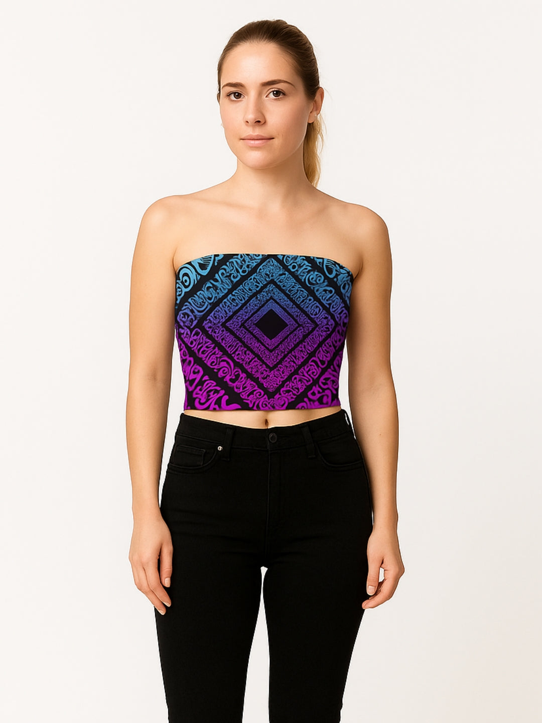 Galaxy Script Tube Top