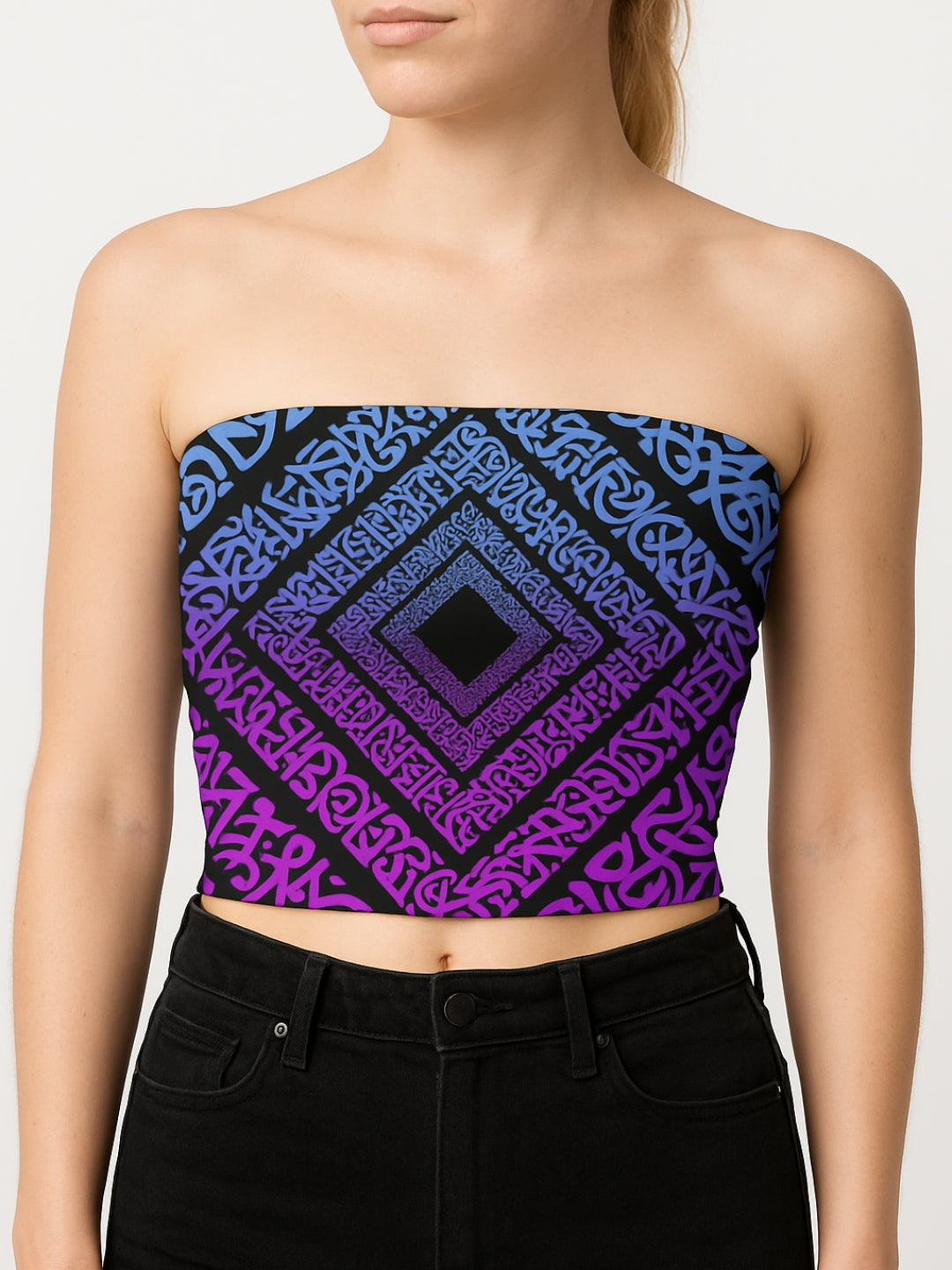 Galaxy Script Tube Top
