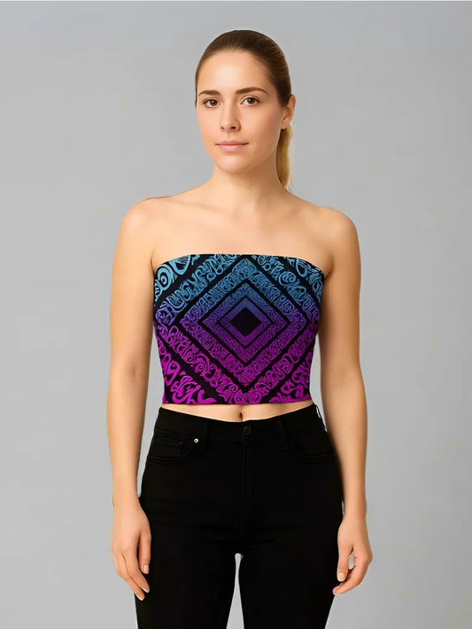 Galaxy Script Tube Top