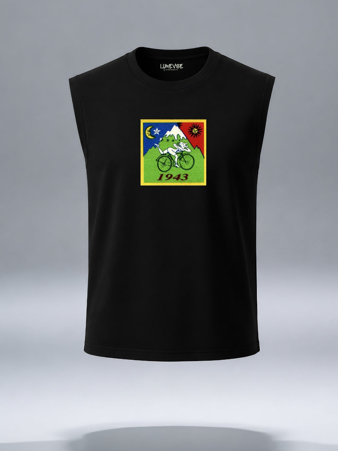 1943 Vintage Cycling Sleeveless Cotton T-Shirt