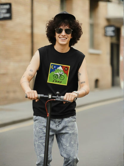 1943 Vintage Cycling Sleeveless Cotton T-Shirt