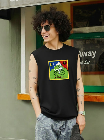 1943 Vintage Cycling Sleeveless Cotton T-Shirt