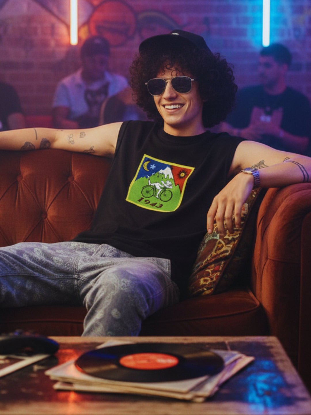 1943 Vintage Cycling Sleeveless Cotton T-Shirt