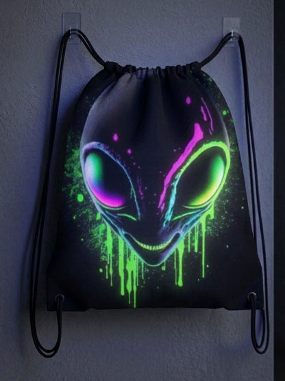 Acid Alien- Neon Drawstring Bag