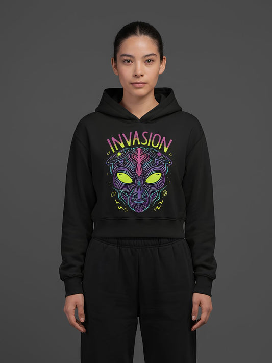 ALIEN Invasion Crop Hoodie