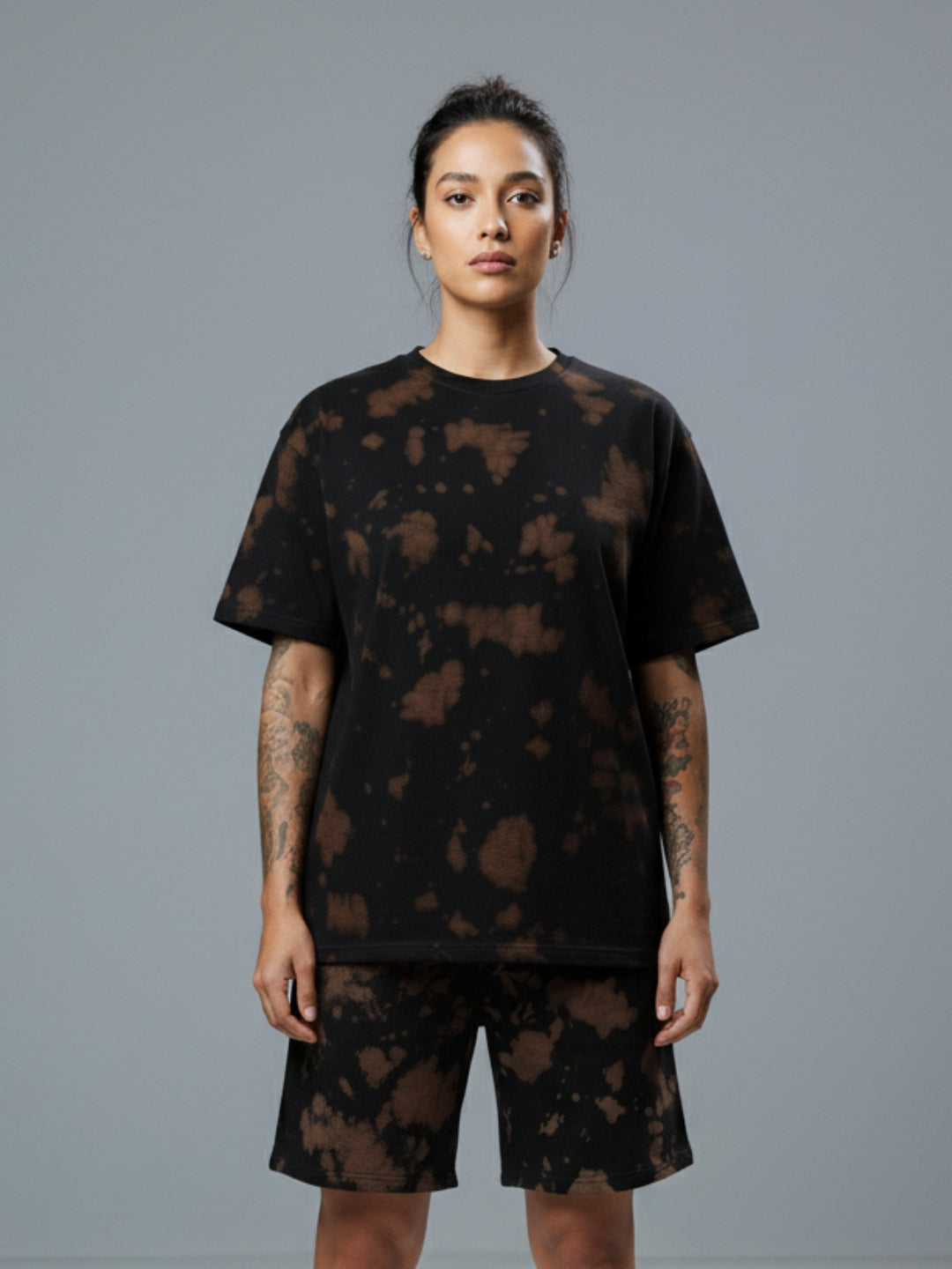 Brown Black Tie-Dye Co-ord Set