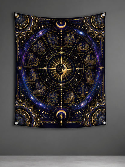 Celestial Zodiac Wall Tapestry