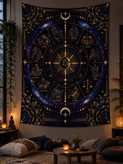 Celestial Zodiac Wall Tapestry