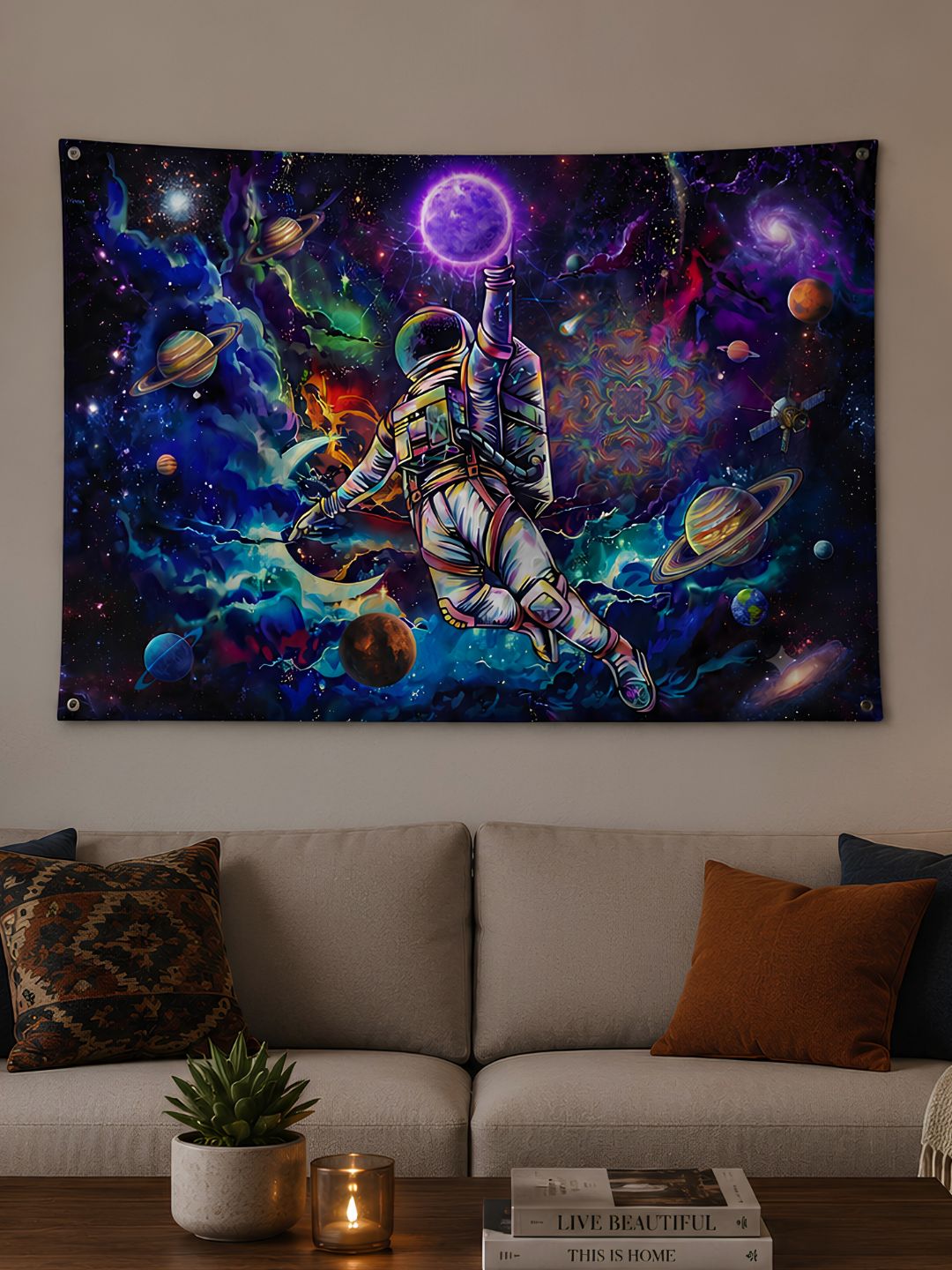 Cosmic Astronaut Space Tapestry