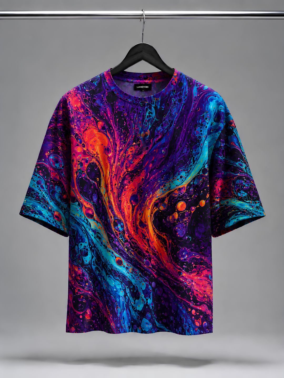 Cosmic Fluid Art Oversized Tee