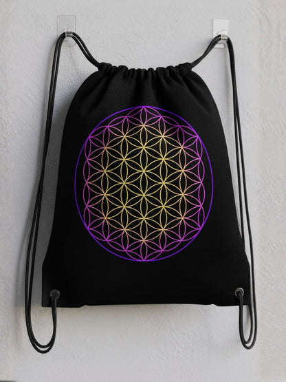 Cosmic Spore Dual-Print Drawstring Bag