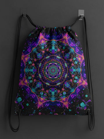 Cosmic Spore Dual-Print Drawstring Bag