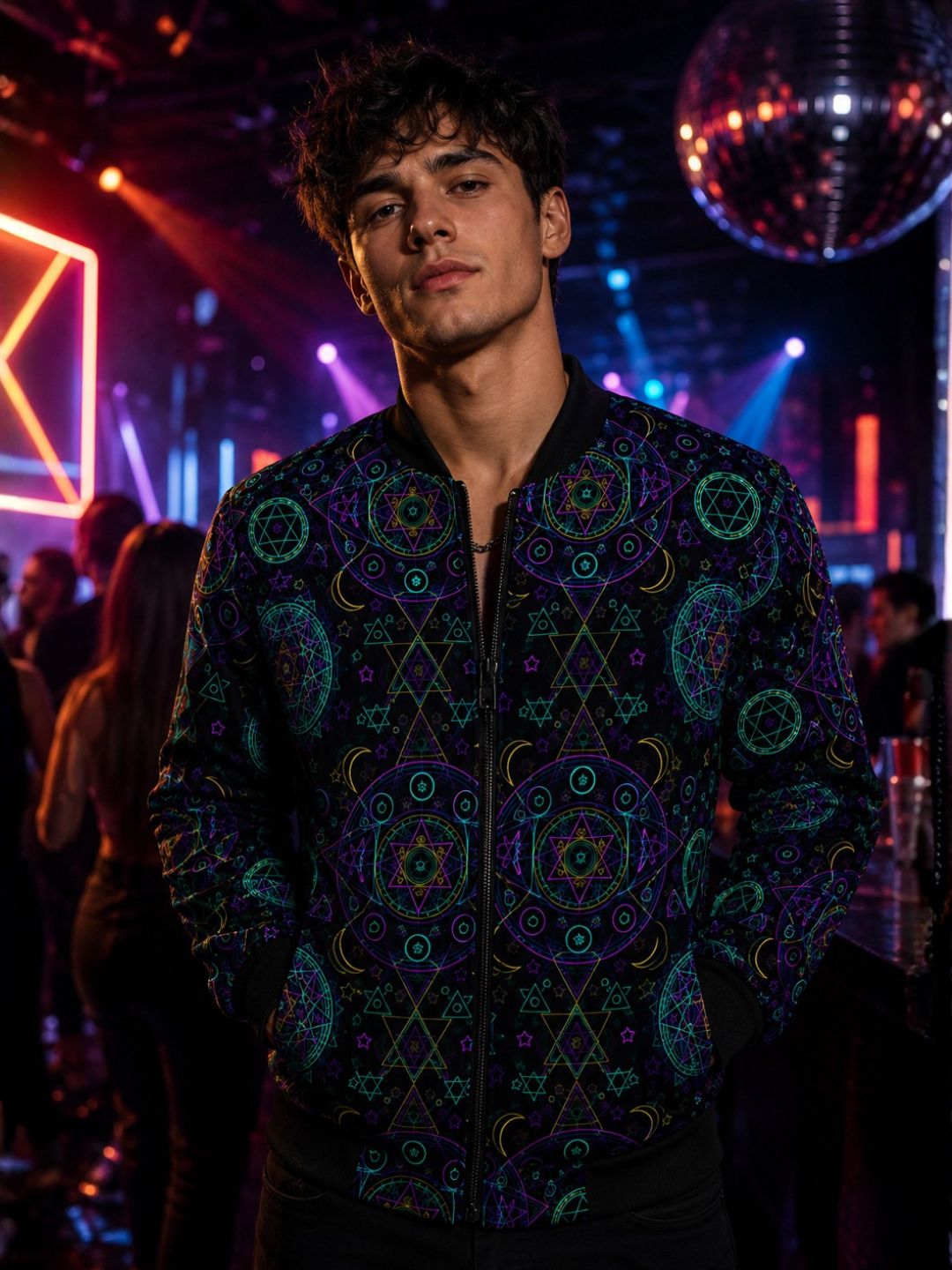 Electric Mandala Bomber Jacket