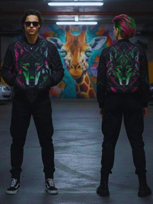 Free Spirits Bomber Jacket - UV Glow Garaphics
