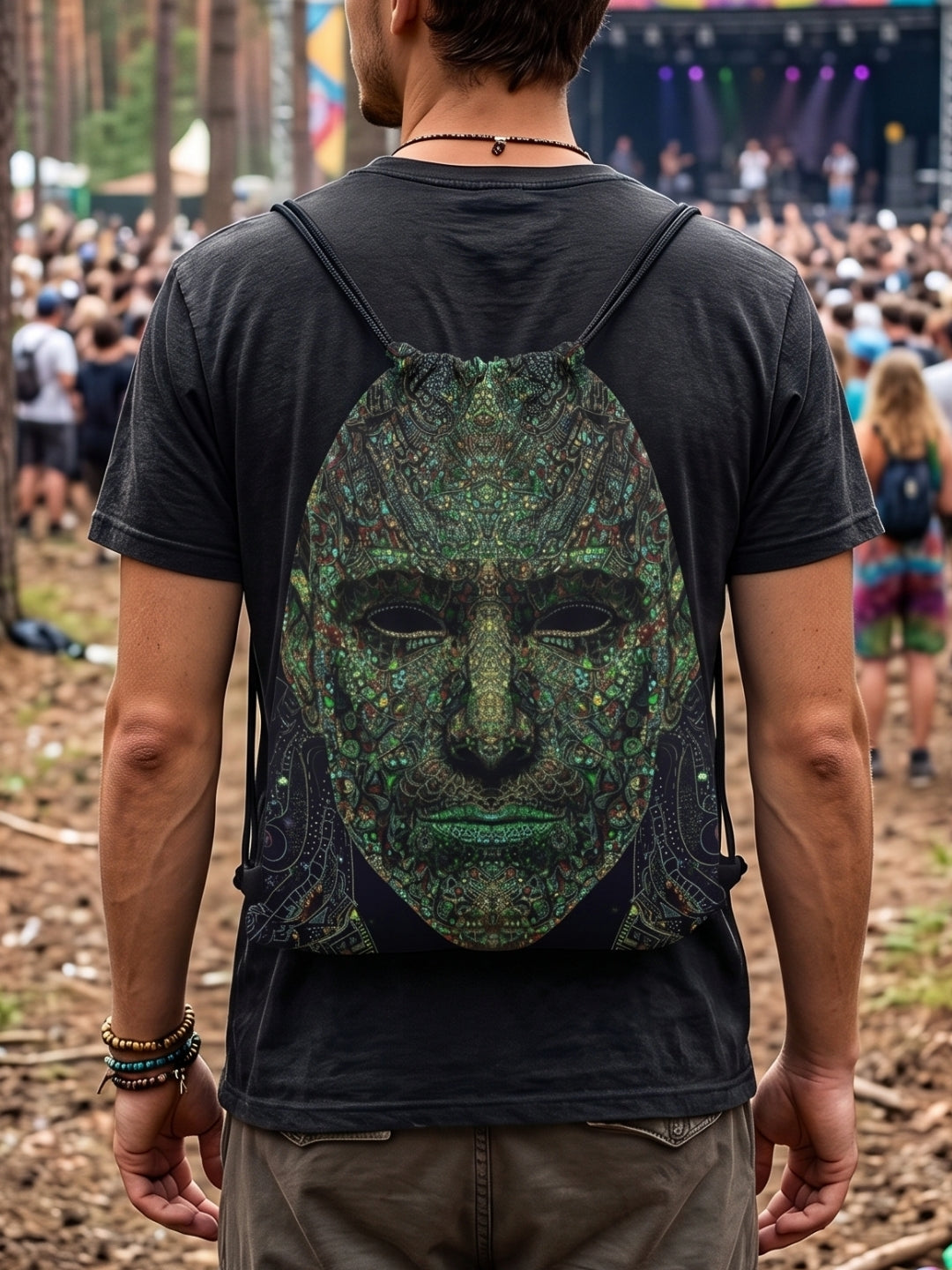 Fractal Vision Drawstring Bag